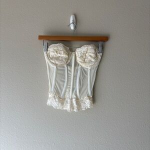 vintage 70s 80s Sears lace strapless bustier